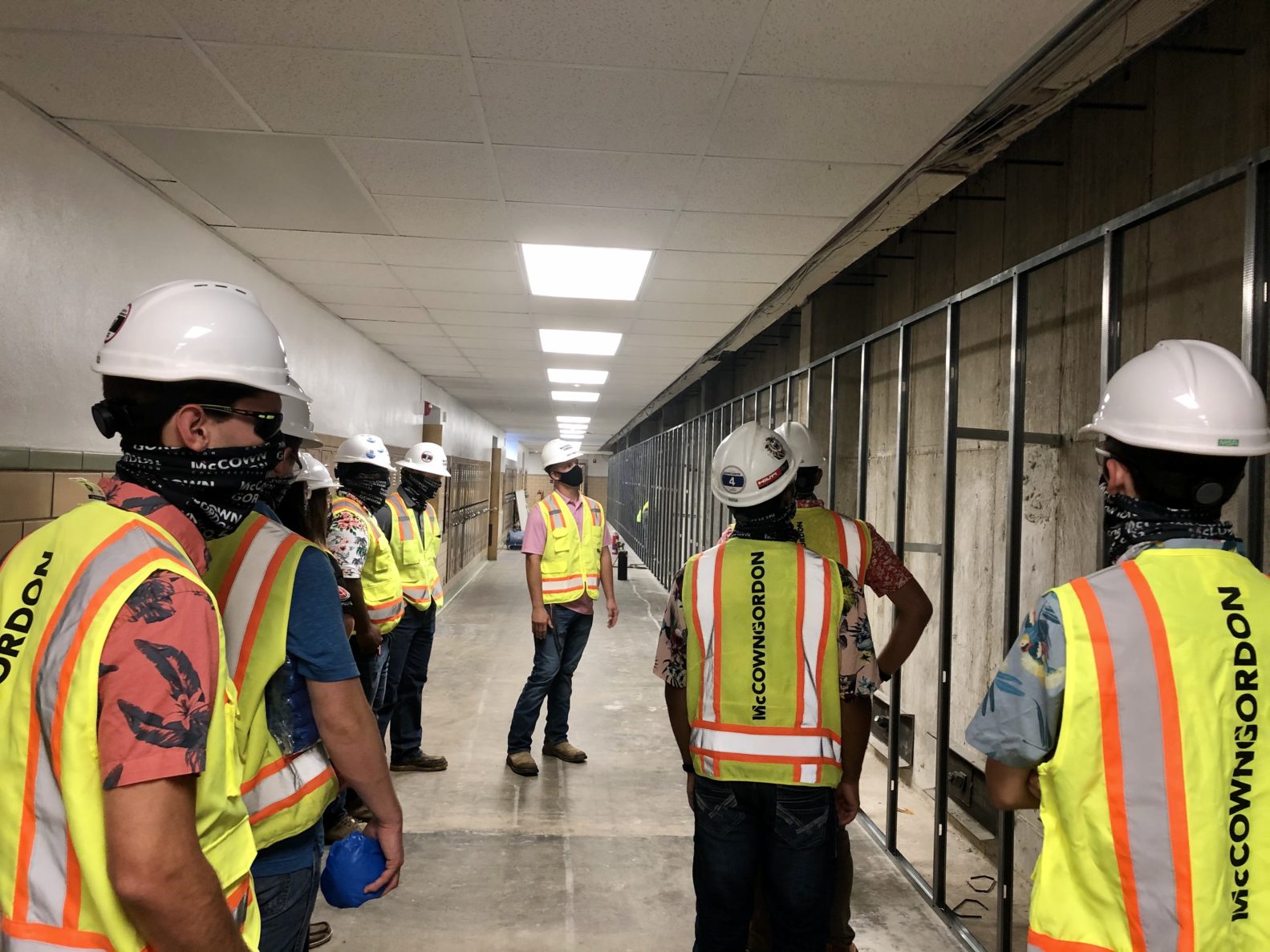 mccowngordon construction summer interns touring a job site