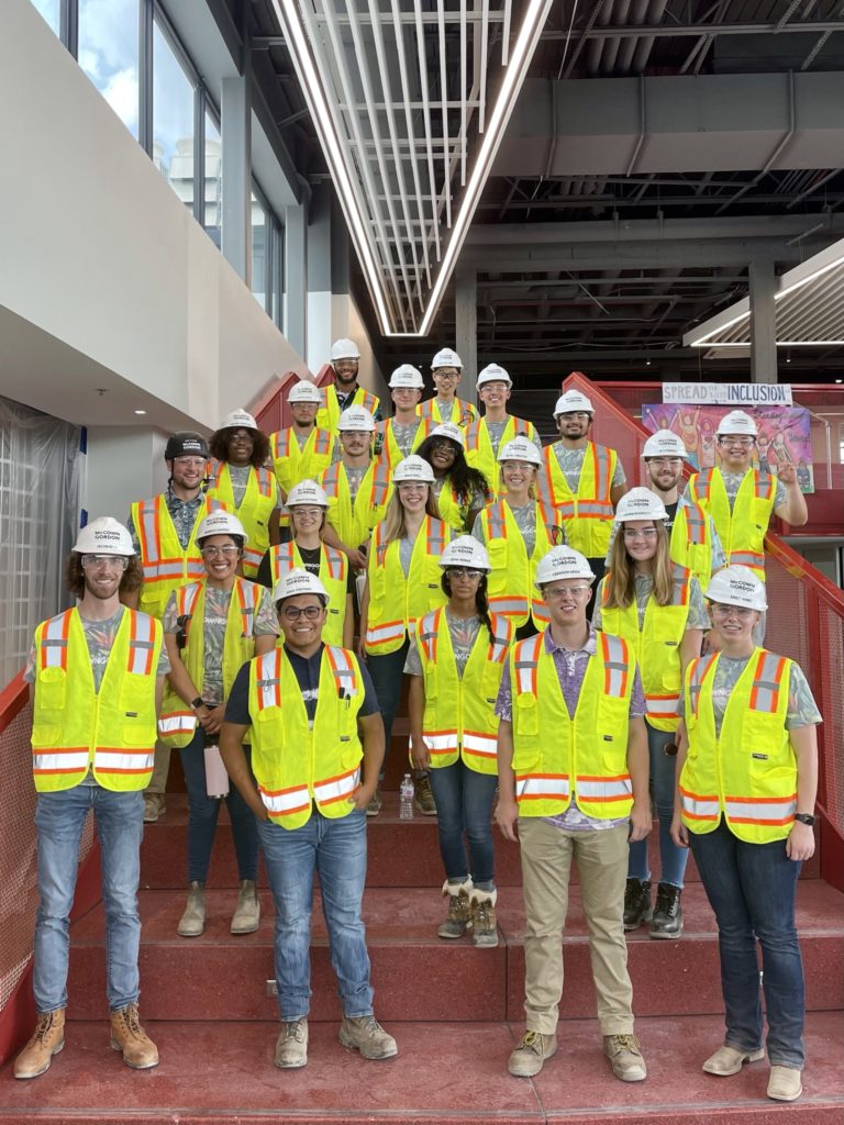 McCownGordon interns touring a jobsite