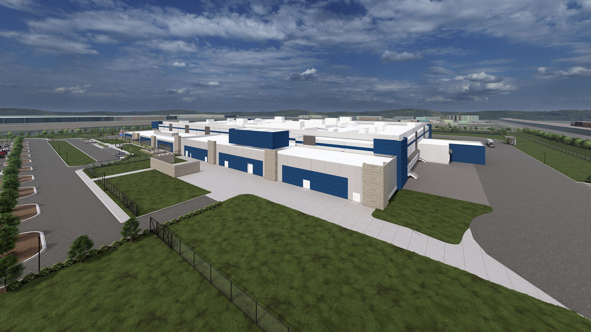 A rendering of a 330,000 square foot beef processing facility being designed and built by McCownGordon