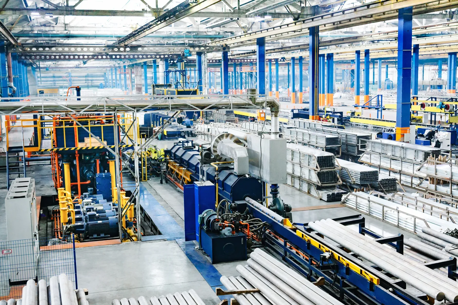 Factory constructions, industry technology, manufacturing interior