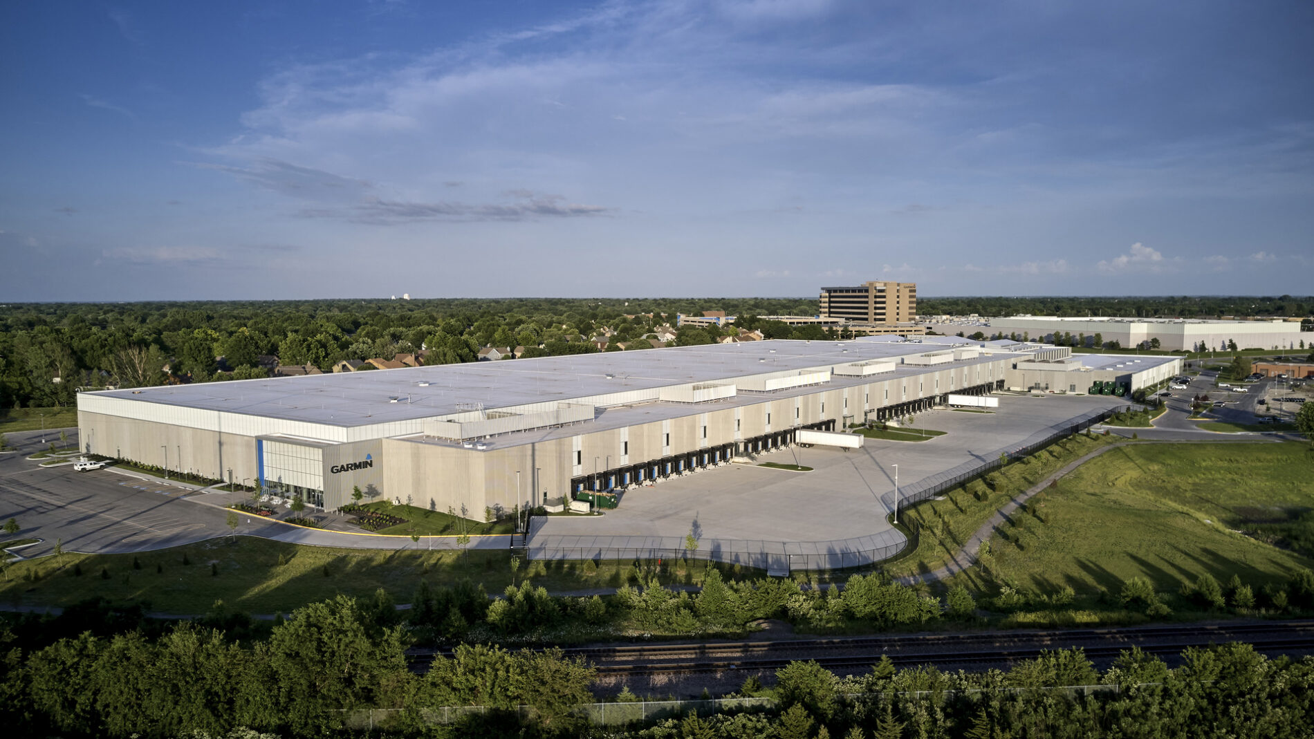 Exterior of Garmin Manufacturing & Distribution Center