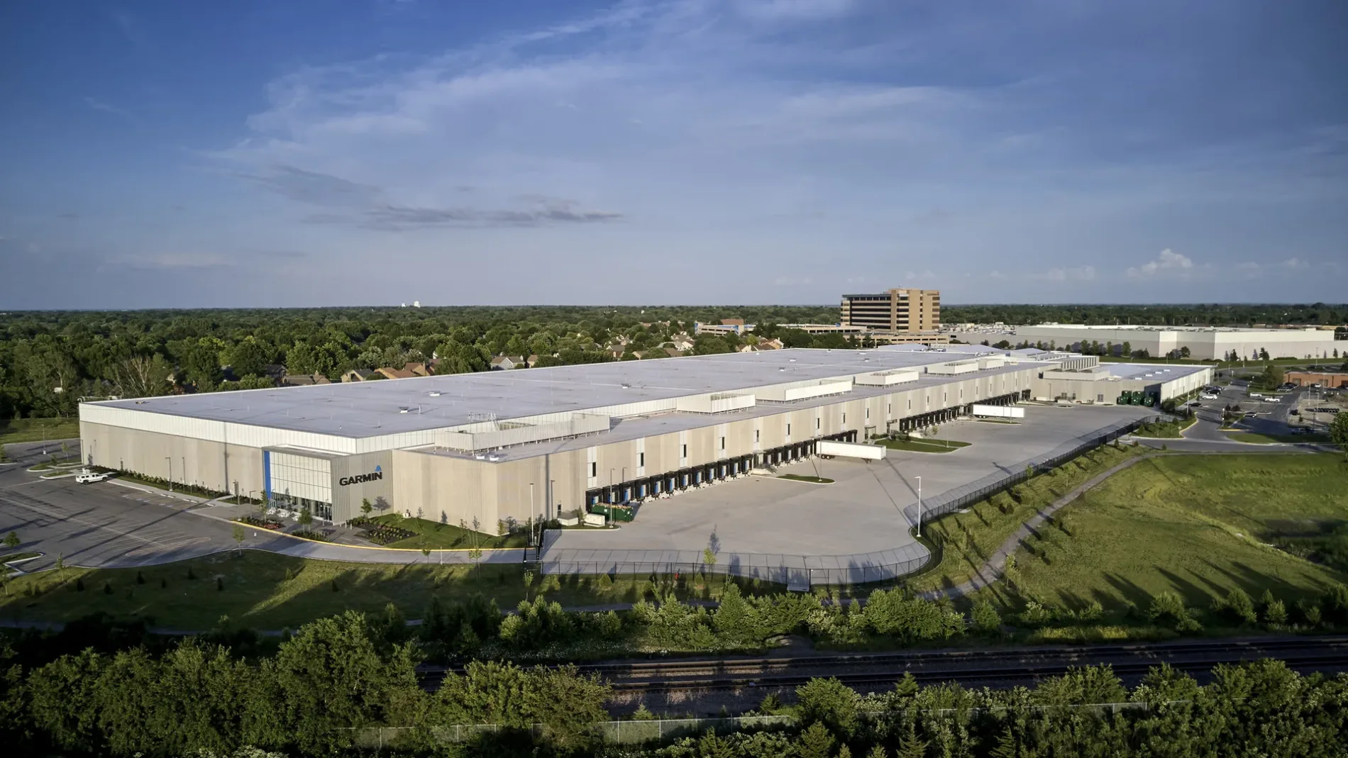 Exterior of Garmin Manufacturing & Distribution Center